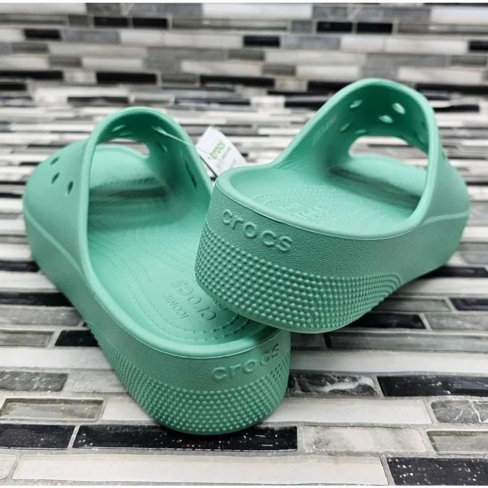 Crocs Classic Platform Jade Stone Women's Slides Size 9 - Picture 7 of 11